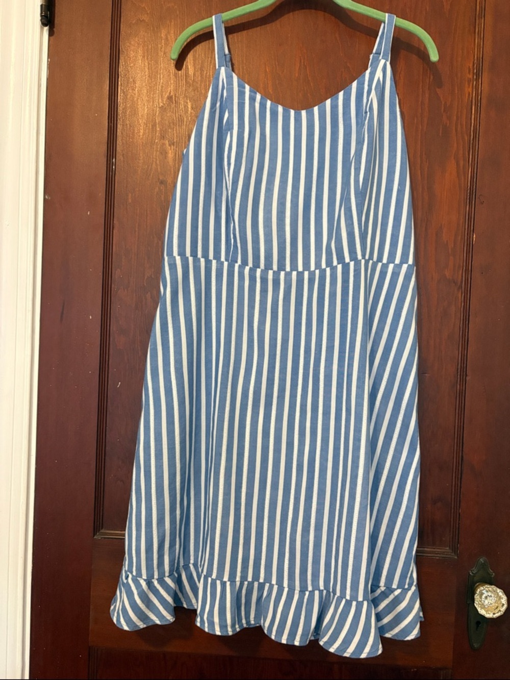 Old Navy Blue and White Vertical Stripe A-Line Sundress